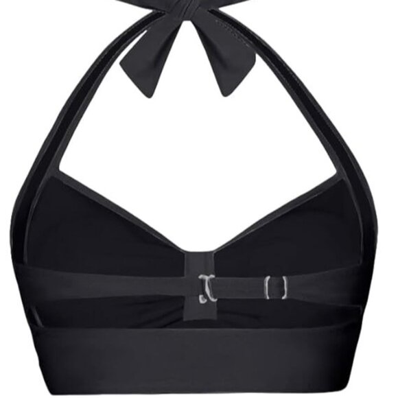 PIN UP GIRL Retro High‎ Waisted Tummy Control Bikini Set Black NEW Large - Picture 4 of 6